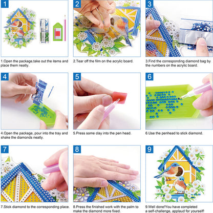 5D DIY Diamond Art Handmade Toothpick Holder Rhinestone Decorative Toothpick Box