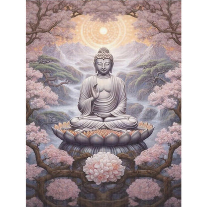 Buddha Statue - 11CT Stamped Cross Stitch 40*55CM
