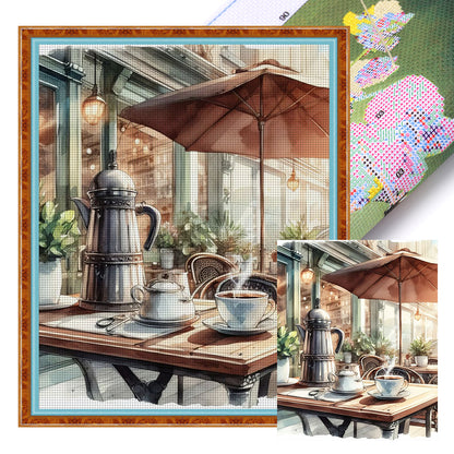 Coffee Shop - 11CT Stamped Cross Stitch 40*50CM