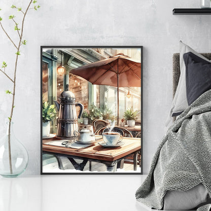 Coffee Shop - 11CT Stamped Cross Stitch 40*50CM