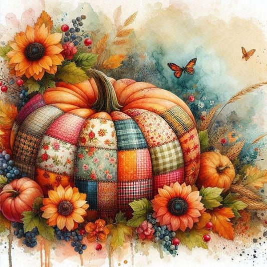 Pumpkin Flower - Full Round Drill Diamond Painting 40*40CM