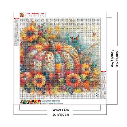 Pumpkin Flower - Full Round Drill Diamond Painting 40*40CM