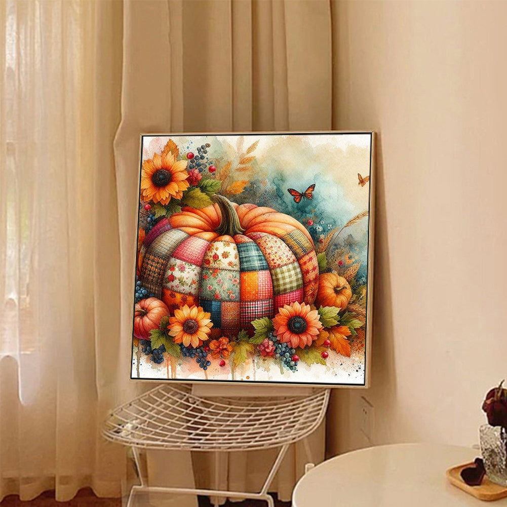 Pumpkin Flower - Full Round Drill Diamond Painting 40*40CM