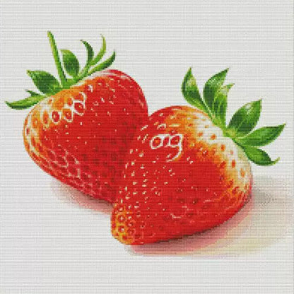 Two Strawberries In The Food Series - 14CT Stamped Cross Stitch 50*50CM(Fairy Brand)
