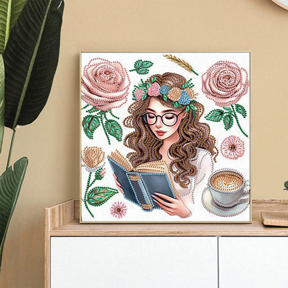 Reading Girl - Special Shaped Drill Diamond Painting 30*30CM