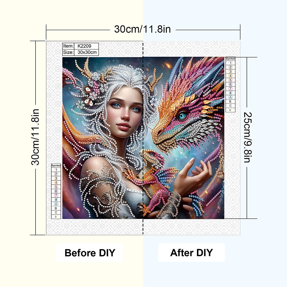 Pterosaur Girl - Special Shaped Drill Diamond Painting 30*30CM