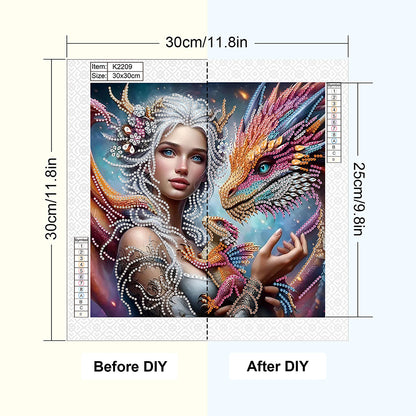 Pterosaur Girl - Special Shaped Drill Diamond Painting 30*30CM