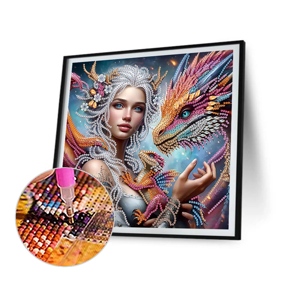 Pterosaur Girl - Special Shaped Drill Diamond Painting 30*30CM