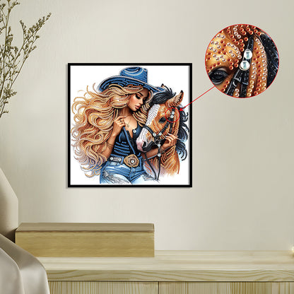 Cowboy Girl - Special Shaped Drill Diamond Painting 30*30CM