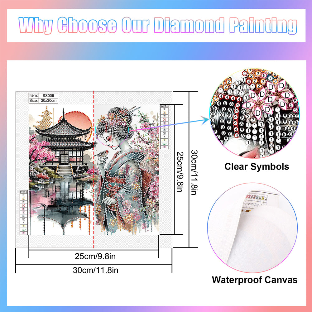 Japanese Girl - Special Shaped Drill Diamond Painting 30*30CM
