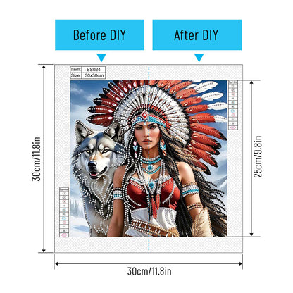 Indian Girl - Special Shaped Drill Diamond Painting 30*30CM