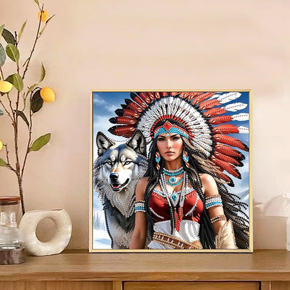 Indian Girl - Special Shaped Drill Diamond Painting 30*30CM