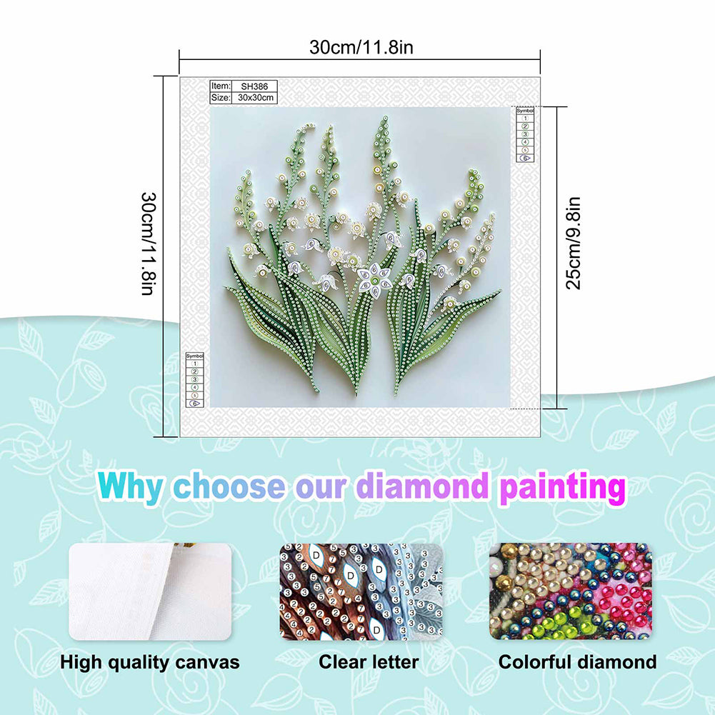 Quilling Lily Of The Valley - Special Shaped Drill Diamond Painting 30*30CM