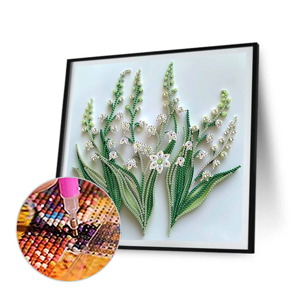 Quilling Lily Of The Valley - Special Shaped Drill Diamond Painting 30*30CM