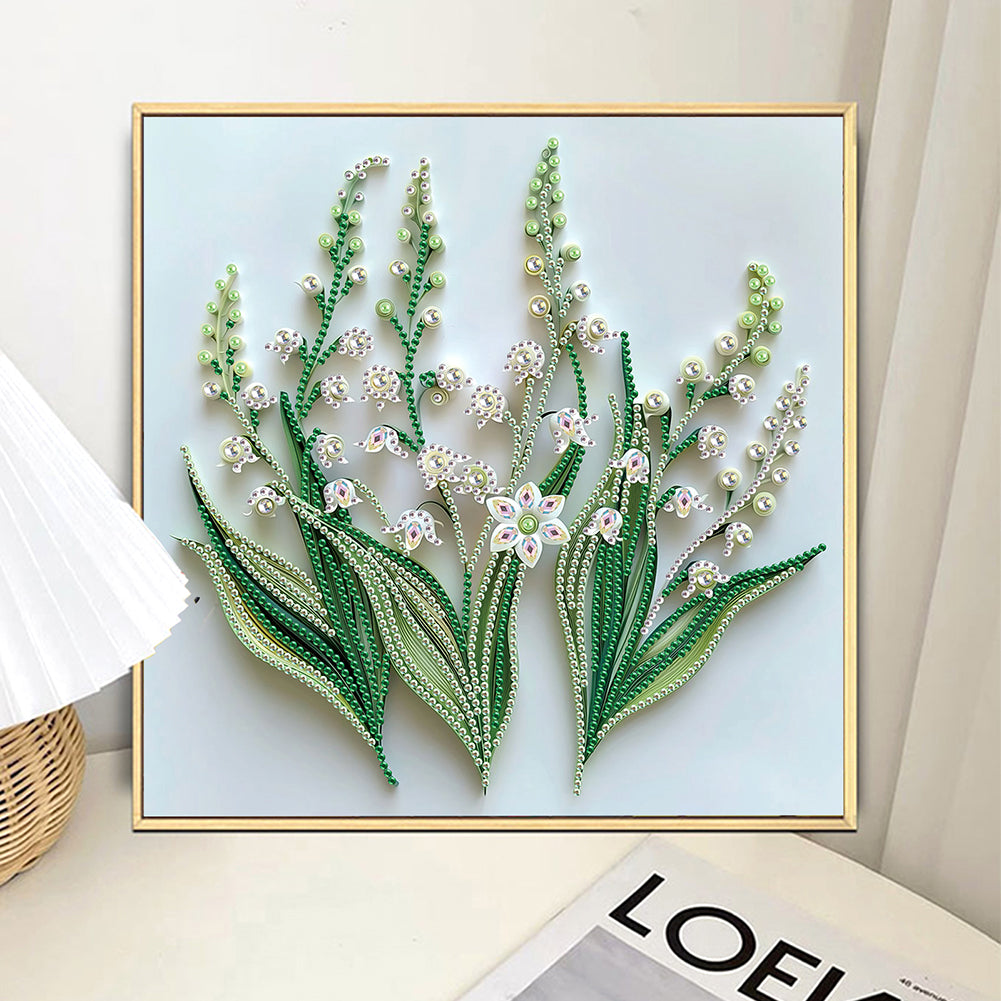 Quilling Lily Of The Valley - Special Shaped Drill Diamond Painting 30*30CM
