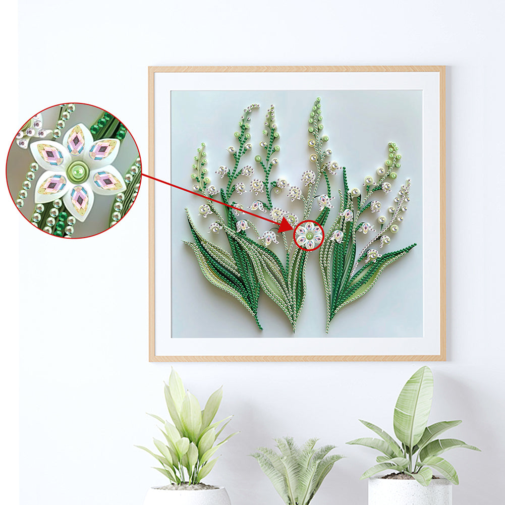 Quilling Lily Of The Valley - Special Shaped Drill Diamond Painting 30*30CM