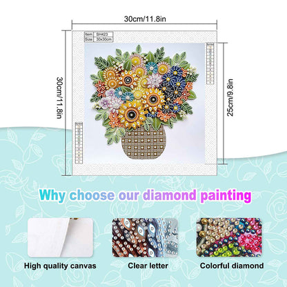 Quilling Sunflower Bouquet - Special Shaped Drill Diamond Painting 30*30CM