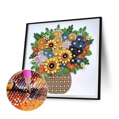 Quilling Sunflower Bouquet - Special Shaped Drill Diamond Painting 30*30CM