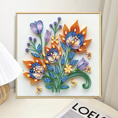 Quilling Flowers And Plants - Special Shaped Drill Diamond Painting 30*30CM