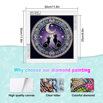 Black Cat - Special Shaped Drill Diamond Painting 30*30CM
