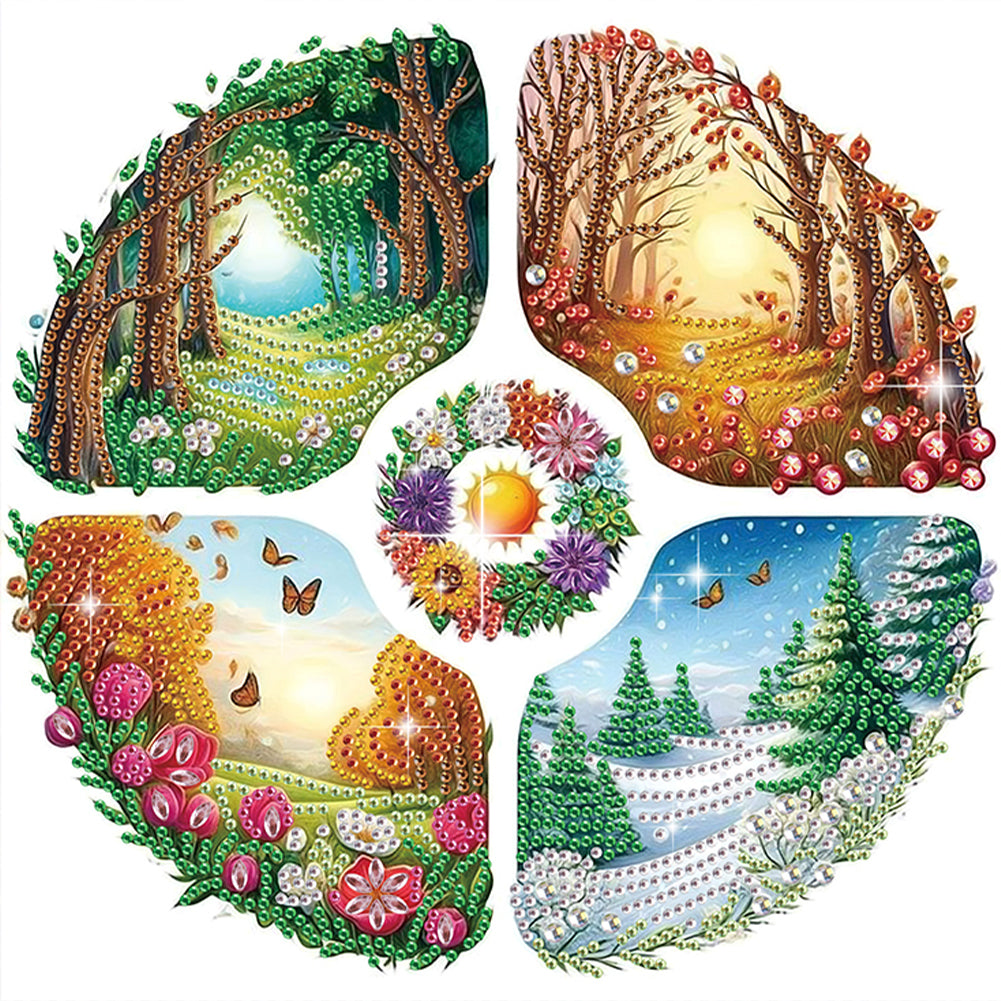 Four Seasons Forest - Special Shaped Drill Diamond Painting 30*30CM