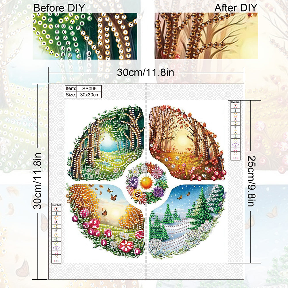 Four Seasons Forest - Special Shaped Drill Diamond Painting 30*30CM