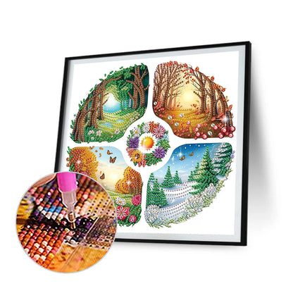 Four Seasons Forest - Special Shaped Drill Diamond Painting 30*30CM