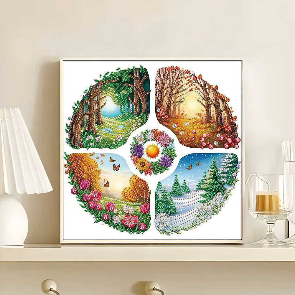 Four Seasons Forest - Special Shaped Drill Diamond Painting 30*30CM