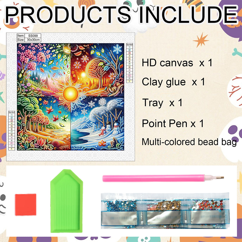 Four Seasons Forest - Special Shaped Drill Diamond Painting 30*30CM