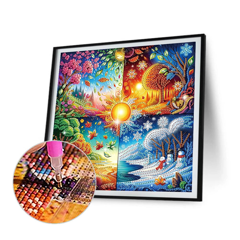 Four Seasons Forest - Special Shaped Drill Diamond Painting 30*30CM