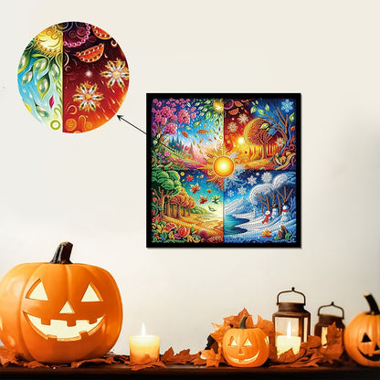 Four Seasons Forest - Special Shaped Drill Diamond Painting 30*30CM