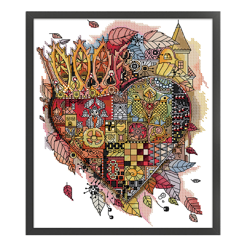Castle Of The Heart - 11CT Stamped Cross Stitch 35*41CM(Joy Sunday)
