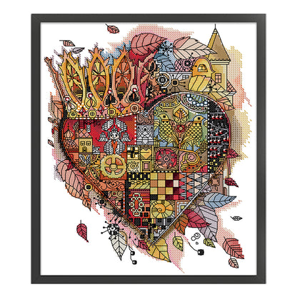 Castle Of The Heart - 11CT Stamped Cross Stitch 35*41CM(Joy Sunday)