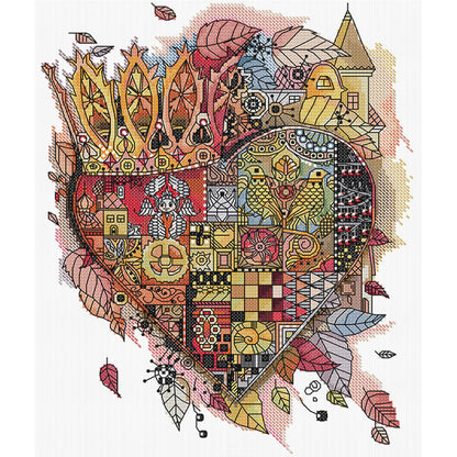 Castle Of The Heart - 11CT Stamped Cross Stitch 35*41CM(Joy Sunday)