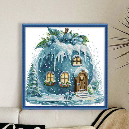 Blueberry Hut - 11CT Stamped Cross Stitch 29*27CM(Joy Sunday)