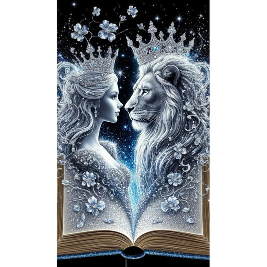 Queen And Lion - Full Round Drill Diamond Painting 40*70CM
