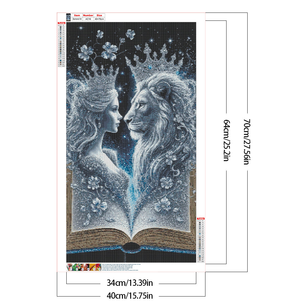 Queen And Lion - Full Round Drill Diamond Painting 40*70CM