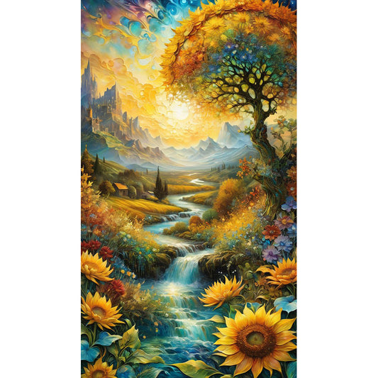 Streamside Scenery - Full Round Drill Diamond Painting 40*70CM