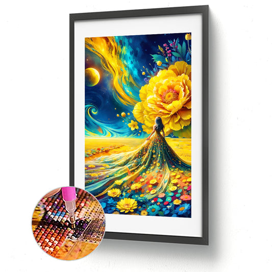 Dream Scenery And Girl - Full Round Drill Diamond Painting 40*70CM
