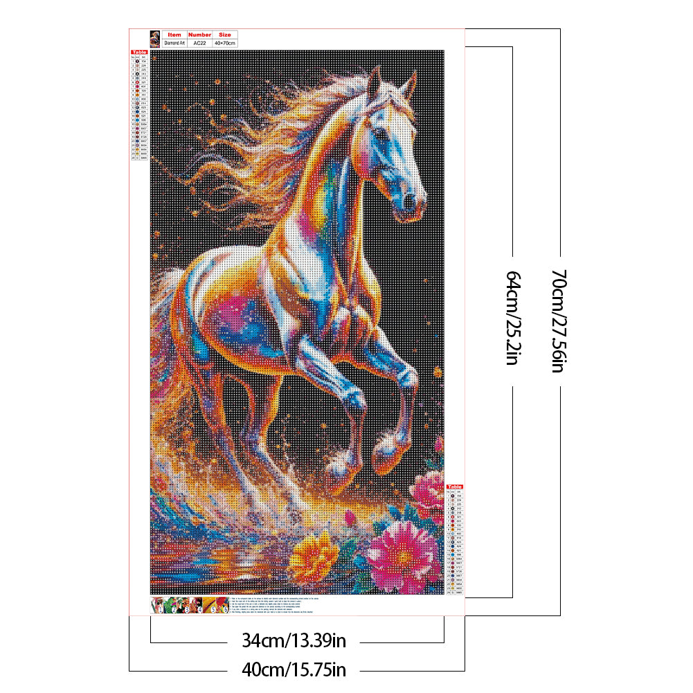 Colorful Horse - Full Round Drill Diamond Painting 40*70CM