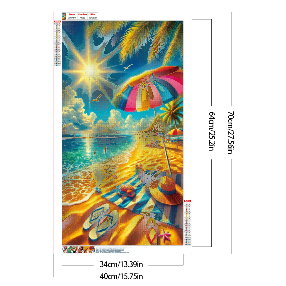 Seaside Scenery - Full Round Drill Diamond Painting 40*70CM