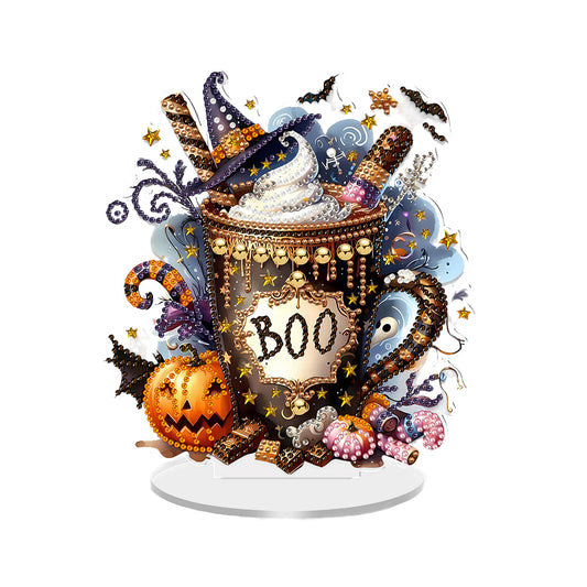 2D Flat Halloween DIY Diamond Painting 5D Desktop Ornaments Kit for Home Decor