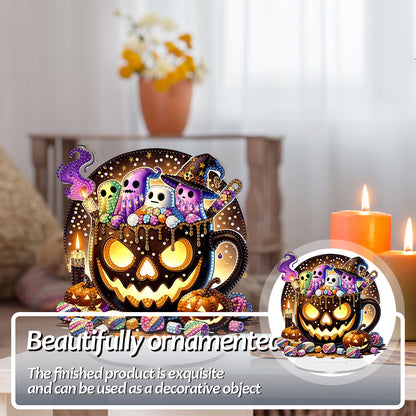 2D Flat Halloween DIY Diamond Painting 5D Desktop Ornaments Kit for Home Decor