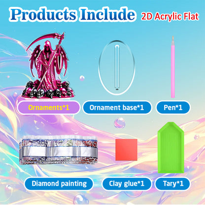 2D Flat Halloween DIY Diamond Painting 5D Desktop Ornaments Kit for Home Decor