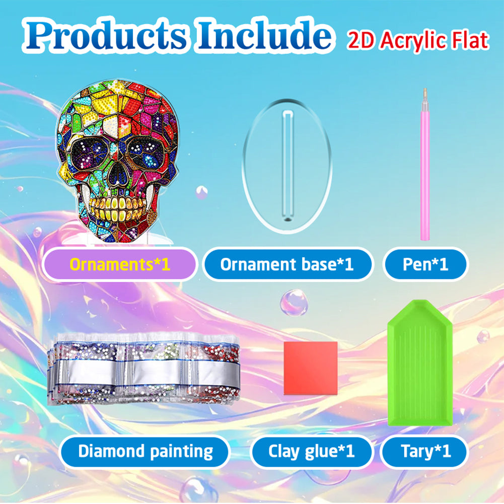 2D Flat Halloween DIY Diamond Painting 5D Desktop Ornaments Kit for Home Decor