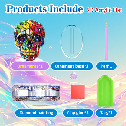 2D Flat Halloween DIY Diamond Painting 5D Desktop Ornaments Kit for Home Decor