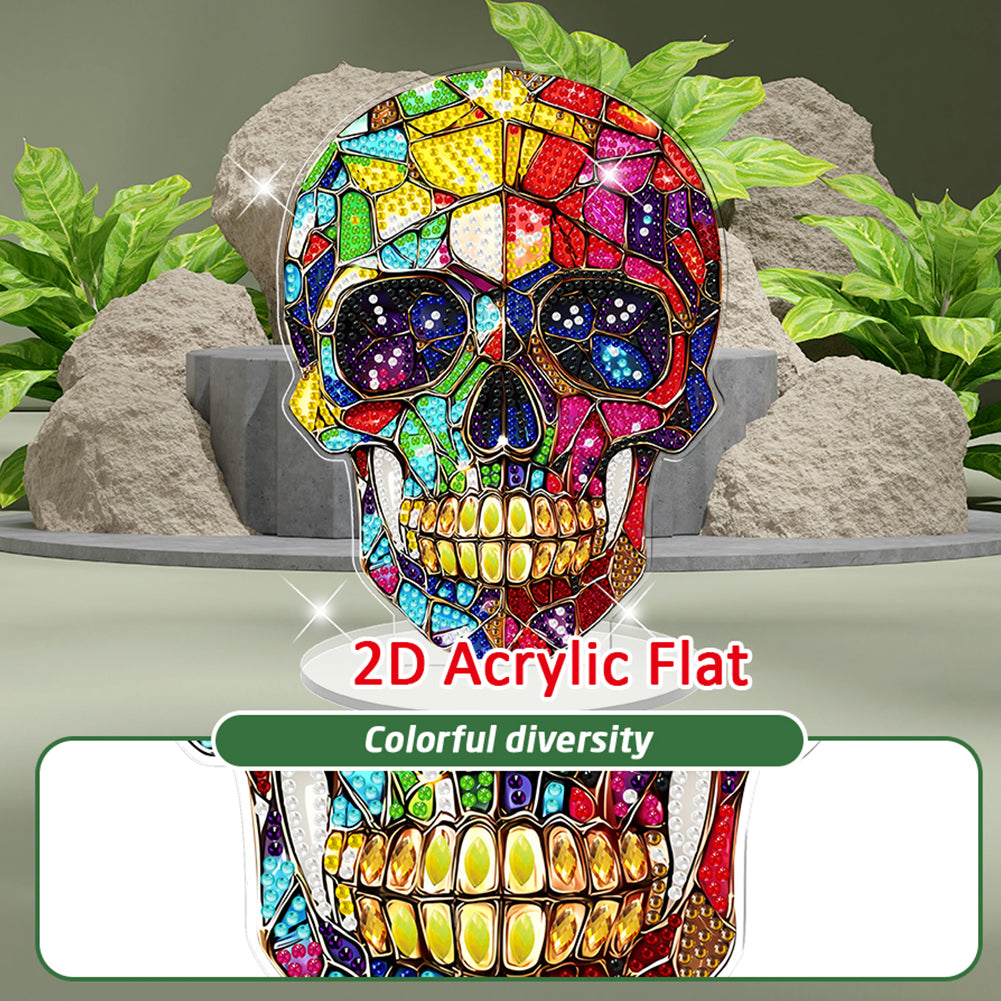 2D Flat Halloween DIY Diamond Painting 5D Desktop Ornaments Kit for Home Decor