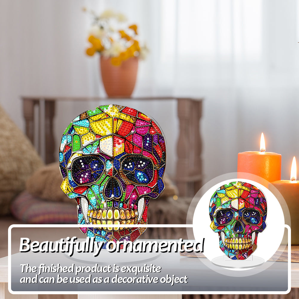 2D Flat Halloween DIY Diamond Painting 5D Desktop Ornaments Kit for Home Decor