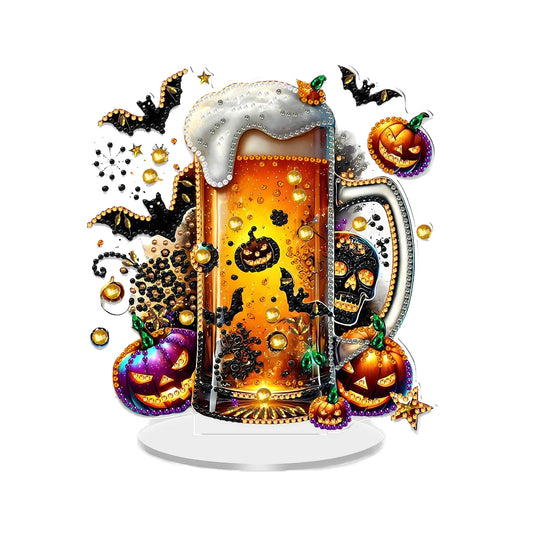 2D Flat Halloween DIY Diamond Painting 5D Desktop Ornaments Kit for Home Decor