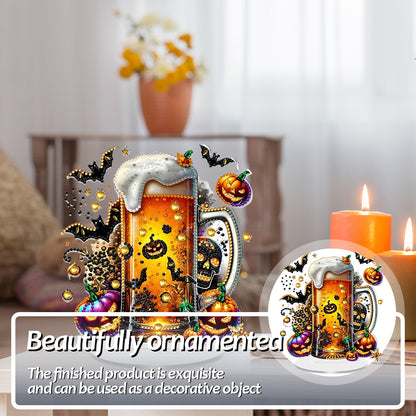2D Flat Halloween DIY Diamond Painting 5D Desktop Ornaments Kit for Home Decor